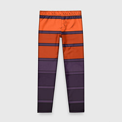 Леггинсы для девочки Полосатый фиолетово-оранжевый узор, цвет: 3D-принт