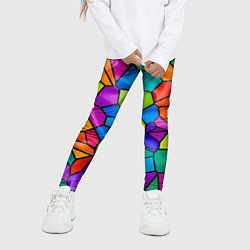 Леггинсы для девочки Разноцветная мозаика, цвет: 3D-принт — фото 2