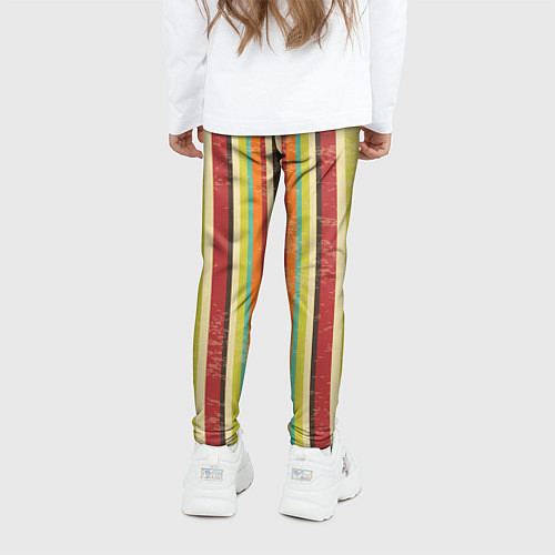 Детские легинсы Абстрактное множество разноцветных полос / 3D-принт – фото 4