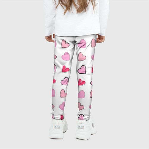 Детские легинсы Валентинки на белом фоне / 3D-принт – фото 4