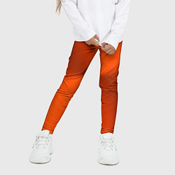 Леггинсы для девочки Оранжевый волнообразный дисковый узор, цвет: 3D-принт — фото 2
