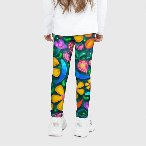 Детские легинсы Мандала на энергию - цветы / 3D-принт – фото 4