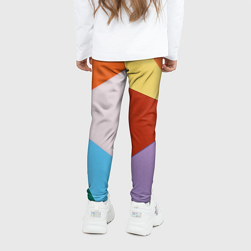 Детские легинсы Разноцветные пересекающиеся треугольники / 3D-принт – фото 4