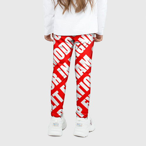 Детские легинсы Крупный рубленый текст Lorem Ipsum каллиграфия на / 3D-принт – фото 4