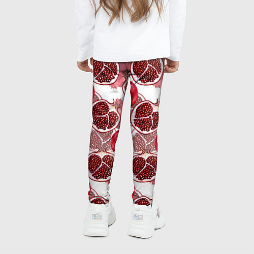 Детские легинсы Гранаты на белом фоне - паттерн / 3D-принт – фото 4
