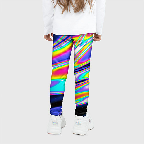 Детские легинсы Жидкость радужные разводы / 3D-принт – фото 4