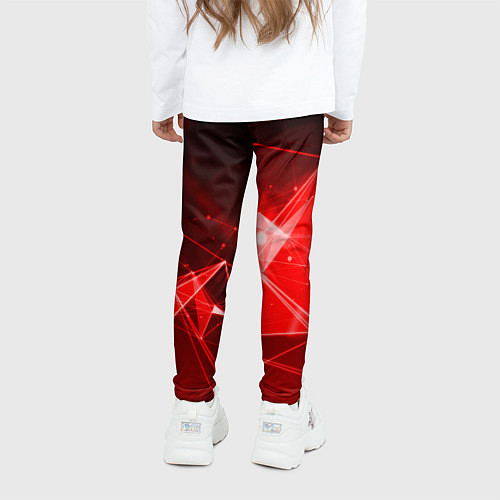 Детские легинсы Абстрактные красные лучи / 3D-принт – фото 4