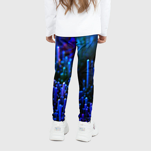 Детские легинсы Шейпы синие / 3D-принт – фото 4