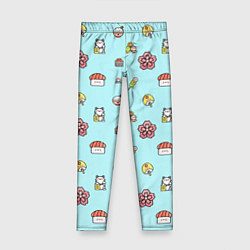 Леггинсы для девочки Паттерн - японская еда, цвет: 3D-принт