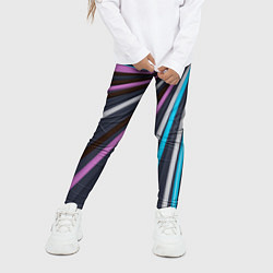 Леггинсы для девочки Завихрения полос, цвет: 3D-принт — фото 2