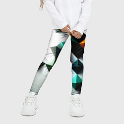 Леггинсы для девочки Кубики текстура, цвет: 3D-принт — фото 2