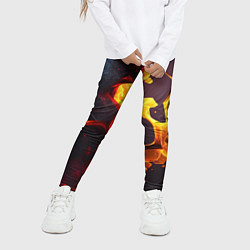 Леггинсы для девочки ВЫтекающая лава из плит, цвет: 3D-принт — фото 2