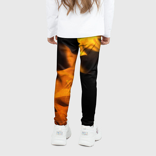 Детские легинсы Free Fire - gold gradient: надпись, символ / 3D-принт – фото 4