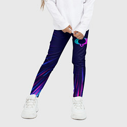 Леггинсы для девочки SsangYong neon speed lines, цвет: 3D-принт — фото 2