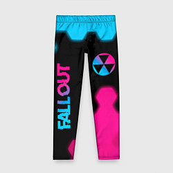Леггинсы для девочки Fallout - neon gradient: надпись, символ, цвет: 3D-принт