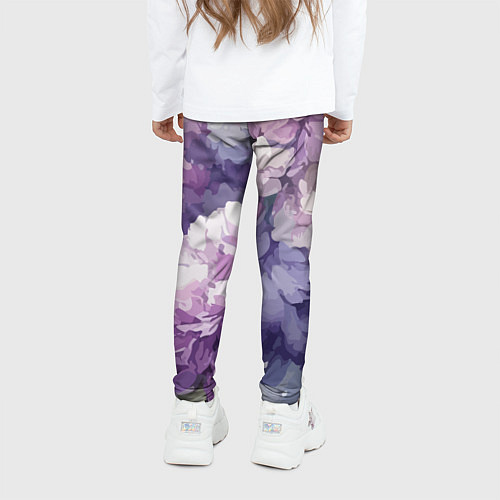 Детские легинсы Сирень и Пионы Акварель / 3D-принт – фото 4