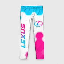 Леггинсы для девочки Lexus neon gradient style: надпись, символ, цвет: 3D-принт