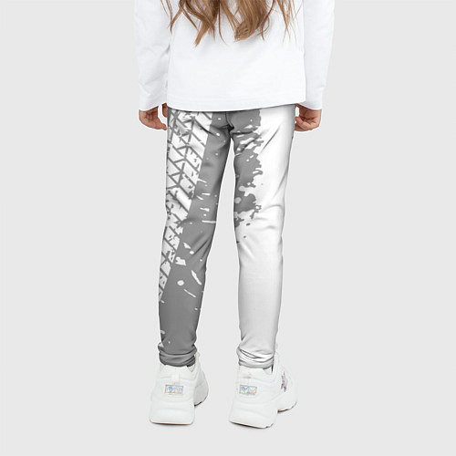 Детские легинсы Peugeot speed на светлом фоне со следами шин: по-в / 3D-принт – фото 4
