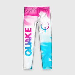Детские легинсы Quake neon gradient style: надпись, символ