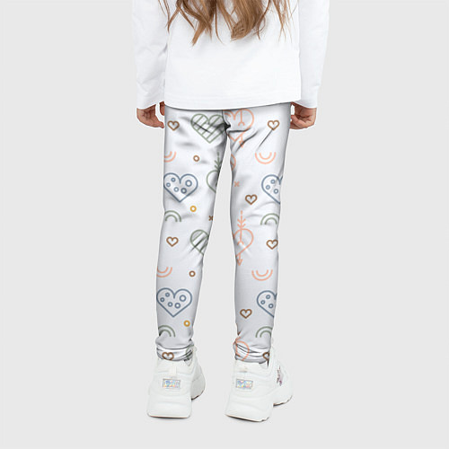 Детские легинсы Lovely hearts / 3D-принт – фото 4