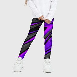 Леггинсы для девочки Спорт униформа - пурпурный, цвет: 3D-принт — фото 2