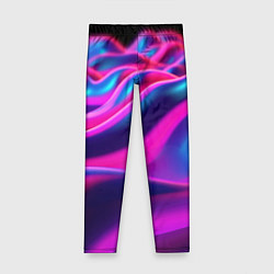 Леггинсы для девочки Фиолетовые неоновые волны, цвет: 3D-принт