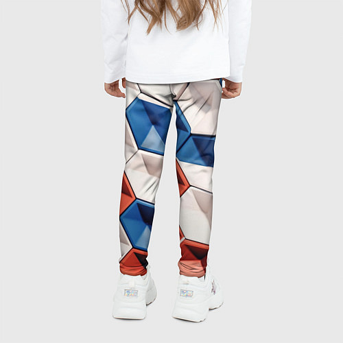 Детские легинсы Белые синие красные плитки / 3D-принт – фото 4