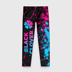 Леггинсы для девочки Black Clover - neon gradient: по-вертикали, цвет: 3D-принт