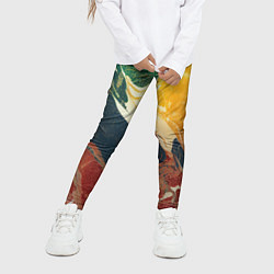 Леггинсы для девочки Мраморная радуга, цвет: 3D-принт — фото 2