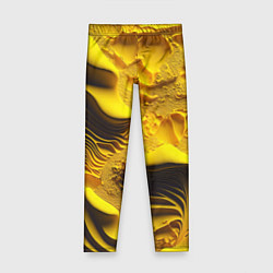 Леггинсы для девочки Желтая объемная текстура, цвет: 3D-принт