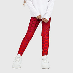 Леггинсы для девочки Сотовый красный градиент, цвет: 3D-принт — фото 2