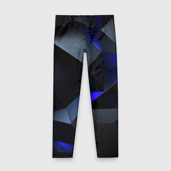 Леггинсы для девочки Black blue abstract, цвет: 3D-принт