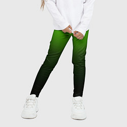 Леггинсы для девочки Градиент ядовитый зеленый - черный, цвет: 3D-принт — фото 2