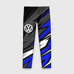 Леггинсы для девочки Volkswagen - Синяя абстракция, цвет: 3D-принт