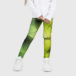 Леггинсы для девочки Зеленая текстура объемная, цвет: 3D-принт — фото 2