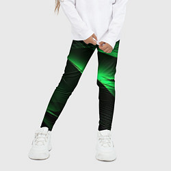Леггинсы для девочки Зеленая абстракция фон, цвет: 3D-принт — фото 2