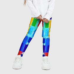 Леггинсы для девочки Colorful strips - pop art - vogue, цвет: 3D-принт — фото 2
