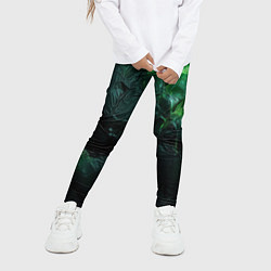 Леггинсы для девочки Зеленая объемная текстура, цвет: 3D-принт — фото 2