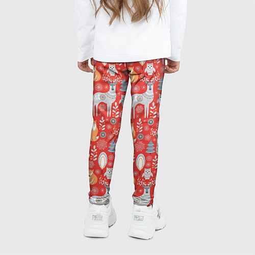 Детские легинсы Ноговодние животные и птицы в скандинавском стиле / 3D-принт – фото 4