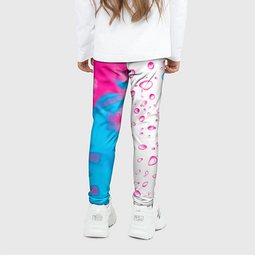 Детские легинсы Subaru neon gradient style: по-вертикали / 3D-принт – фото 4