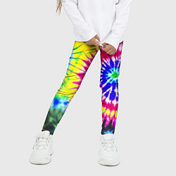 Леггинсы для девочки Colorful floral composition - tie-dye, цвет: 3D-принт — фото 2