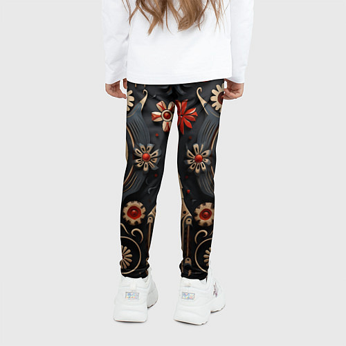 Детские легинсы Орнамент в славянской стилистике / 3D-принт – фото 4