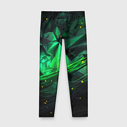 Леггинсы для девочки Абстрактный лабиринт зелени, цвет: 3D-принт