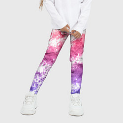 Леггинсы для девочки Сине-красная абстракция, цвет: 3D-принт — фото 2