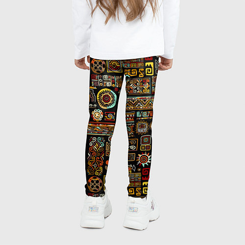 Детские легинсы Африканский этнический орнамент / 3D-принт – фото 4