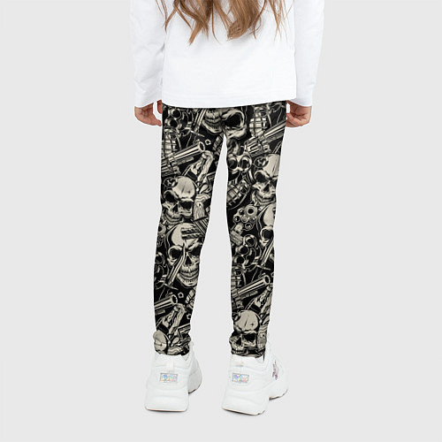 Детские легинсы Черепа и вооружение / 3D-принт – фото 4