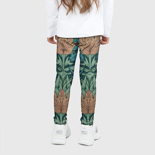 Детские легинсы Цветы в стиле Уильяма Морриса - паттерн / 3D-принт – фото 4