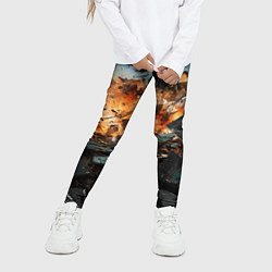 Леггинсы для девочки Взрыв плит абстракция, цвет: 3D-принт — фото 2