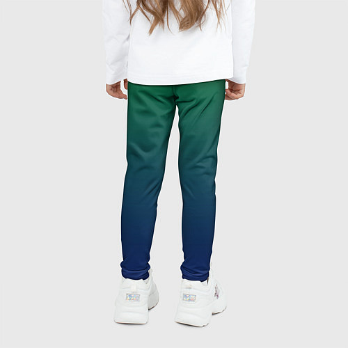 Детские легинсы Темно-зеленый и синий градиент / 3D-принт – фото 4