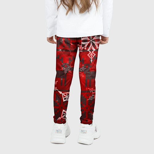 Детские легинсы Рождественские узоры снежинки / 3D-принт – фото 4
